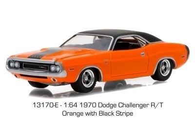 DODGE CHALLENGER R/T 1970 ORANGE WITH BLACK STRIPES