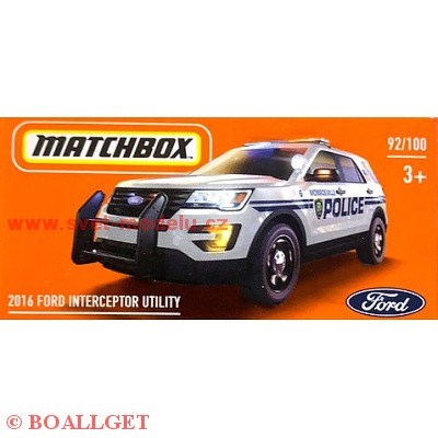 AUTKO MATCHBOX DRIVE YOUR ADVENTURE FORD INTERCEPTOR UTILITY  POLICE 2016