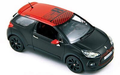 CITROEN DS3 RACING S. LOEB 2012 MATTBLACK WITH RED ROOF