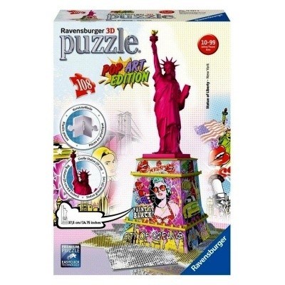 PUZZLE RAVENSBURGER 3D 125975 108d. SOCHA SVOBODY POP ART EDITION