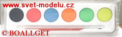 Vodov barvy 30/ 6 fluorescennch barev + ttec KOH-I-NOOR