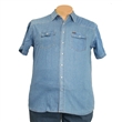 Pánská riflová košile JEANS Kamro vel. 5XL - 6XL modrá krátký rukáv