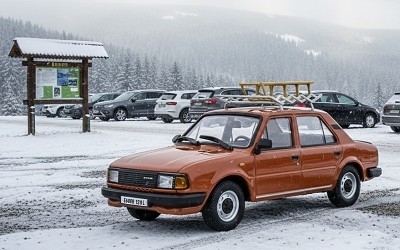 Škoda 120L 1984 skořicová hnědá brilantní w/zahrádka a sáňky - Photo 1