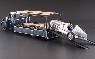 MERCEDES-BENZ RACING CAR TRANSPORTER LO 3750 1934-1938 WITH MERCEDES-BENZ W25 T-CAR BUNDLE LIMITED EDITION 1000 PCS. - Photo 1