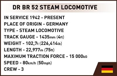 COBI 6282 HISTORICAL COLLECTION PARNÍ LOKOMOTIVA DR BR 52 S TENDREM - Photo 2