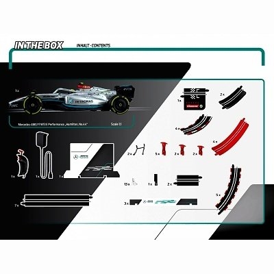 AUTODRÁHA CARRERA 68003 CHALLENGE FORMULA HIGHSPEED MERCEDES AMG PETRONAS F1 W13E HAMILTON - Photo 2