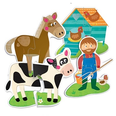 MONTESSORI DOTEKOVÉ PUZZLE FARMA - Photo 2