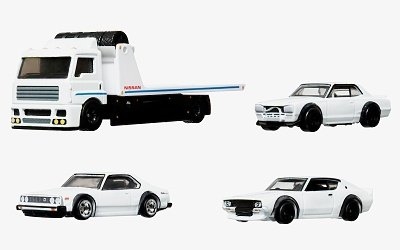 AUTKA HOT WHEELS PREMIUM HKC16 NISSAN SKYLINE CARS & TRANSPORTER - Photo 1