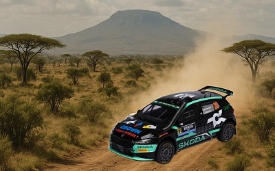 ŠKODA FABIA Rally2 (2023) #22 G.Greensmiith - J.Andersson Winner WRC2 Safari Rally Kenya 2024 - Photo 3