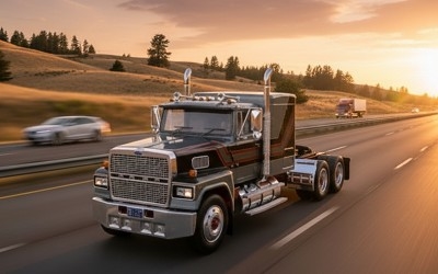 TAHAČ NÁVĚSŮ Peterbilt 281 1955 brown / beige - Photo 3