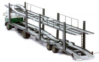 PŘEPRAVNÍK AUT MAN CAR TRANSPORTER WITH TRAILER 1970 GREEN / WHITE - Photo 2 PŘEPRAVNÍK AUT MAN CAR TRANSPORTER WITH TRAILER 1970 GREEN / WHITE - Photo 2