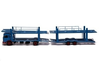 MAN Car transporter with trailer 1970 Bleu and Red - Photo 1