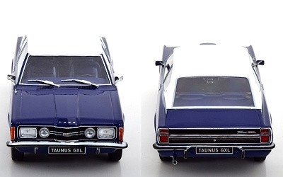 FORD TAUNUS GXL COUPE 1971 DARK BLUE / VINYL ROOF WHITE - Photo 3