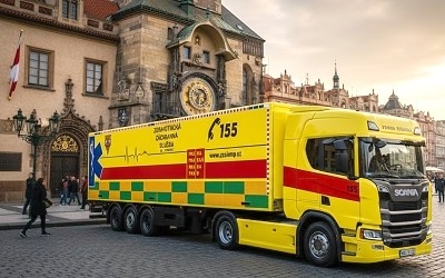 SCANIA 770 S KONTEJNEROVÝ NÁVĚS GOLEM EMS ZDRAVOTNICKÁ ZÁCHRANNÁ SLUŽBA HLAVNÍHO MĚSTA PRAHA    - Photo 3