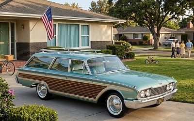 Ford LTD Country  Squire 1960 blue - Photo 1