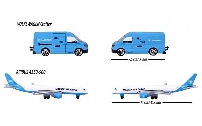 AUTÍČKO MAJORETTE LOGISTIC VOLKSWAGEN CRAFTE w/ AIRBUS A350-900 - Photo 3