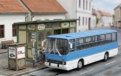 Autobus IKARUS 260.06 1975 blue / white - Photo 1