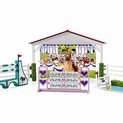SCHLEICH 42440 TURNAJOVÉ ZÁVODIŠTĚ S KONÍKY A OŠETŘOVATELKAMI - Photo 1
