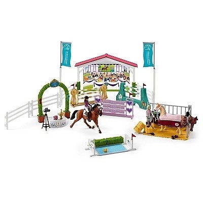 SCHLEICH 42440 TURNAJOVÉ ZÁVODIŠTĚ S KONÍKY A OŠETŘOVATELKAMI - Photo 2