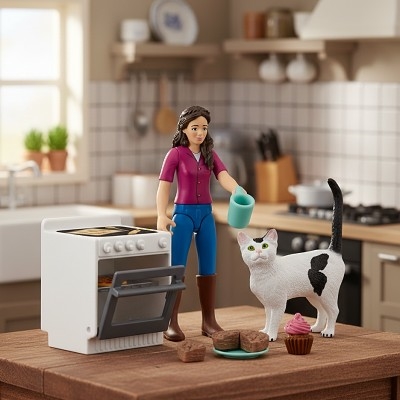 SCHLEICH 81470 Pekařka s kočkou POCKET SET - Photo 3