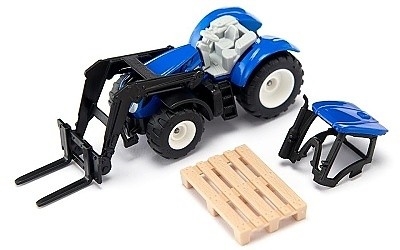 SIKU 1544 TRAKTOR NEW HOLLAND S PALETOVÝMI VIDLEMI A PALETOU - Photo 1