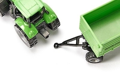 SIKU 1606 TRAKTOR DEUTZ-FAHR AGROTON SE SKLÁPĚCÍM PŘÍVĚSEM FORTUNA - Photo 2
