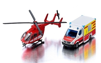 SIKU 1748 MERCEDES-BENZ SANITKA w/ VRTULNK EUROCOPTER EC 145 RESCUE - Photo 3