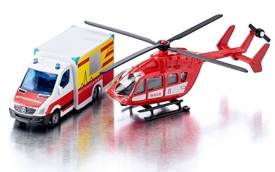 SIKU 1748 MERCEDES-BENZ SANITKA w/ VRTULNK EUROCOPTER EC 145 RESCUE - Photo 4