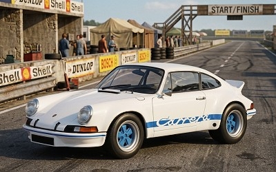 Porsche 911 RSR 1973 White / Blue Carrera Stripes - Photo 1