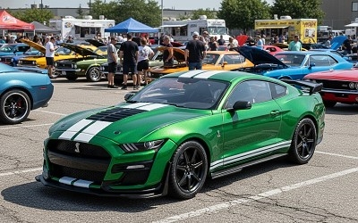 Shelby Mustang GT500 2020 Eruption Green Metallic w/White Stripes - Photo 1