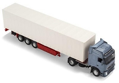 Volvo fh12 blue w Curtain Trailer white - Photo 1