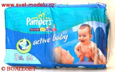 Pampers active baby 64 ks, 4-9 kg