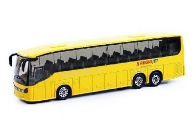 AUTOBUS žlutý RegioJet 18,5 cm kov/ plast na zpětný chod