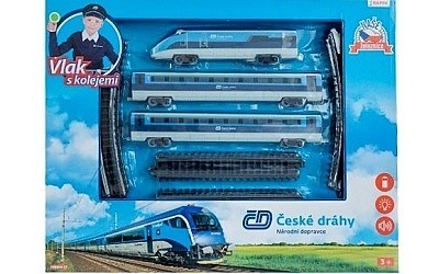 Vlak České dráhy s kolejemi 23 ks na baterie se zvukem se světlem