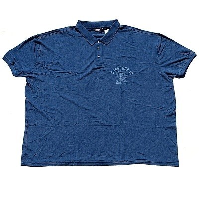 Pánská polokošile - tričko s límečkem modré Adamo krátký rukáv