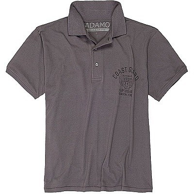 Pánská polokošile - tričko s límečkem tmavě šedé Adamo krátký rukáv