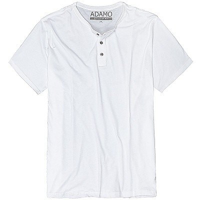 Pánské tričko ADAMO SILAS bílé na knoflíčky krátký rukáv 6XL - 10XL