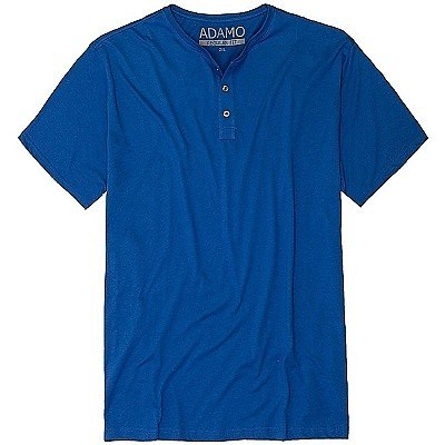 Pánské tričko ADAMO SILAS modré na knoflíčky krátký rukáv 4XL - 10XL
