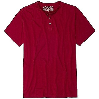 Pánské tričko ADAMO SILAS vínové na knoflíčky krátký rukáv 4XL - 10XL