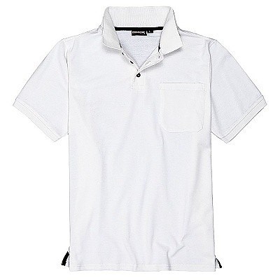 Pánská polokošile - tričko s límečkem bílé Adamo 5XL - 8XL krátký rukáv