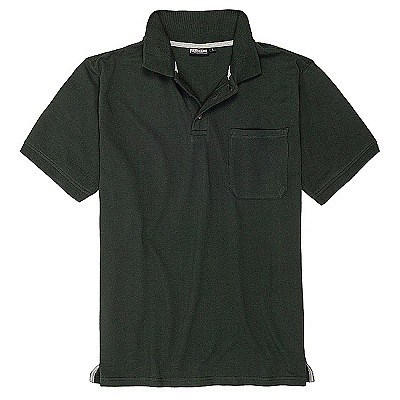 Pánská polokošile - tričko s límečkem tmavě zelené Adamo 5XL - 10XL krátký rukáv