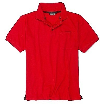 Pánská polokošile - tričko s límečkem červené Adamo 5XL - 8XL krátký rukáv