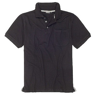 Pánská polokošile - tričko s límečkem černé Adamo 5XL - 8XL krátký rukáv