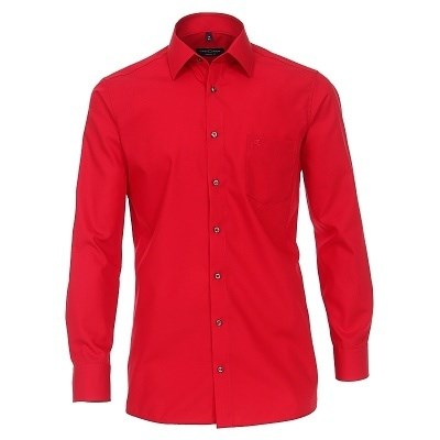 Pánská košile Casa Moda Comfort Fit červená dlouhý rukáv vel. 48 - 56 (3XL - 7XL)