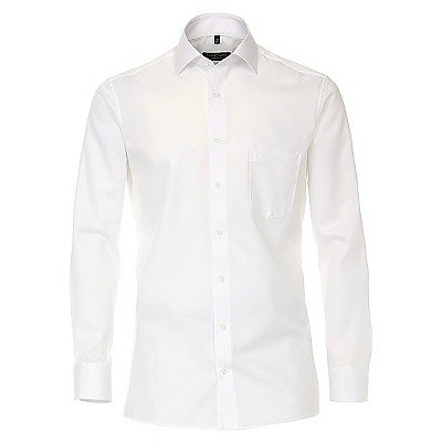 Pánská košile Casa Moda Comfort Fit bílá keprová dlouhý rukáv vel. 48 - 56 (3XL - 7XL)