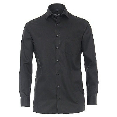 Pánská košile Casa Moda Comfort Fit černá keprová dlouhý rukáv vel. 48 - 56 (3XL - 7XL)
