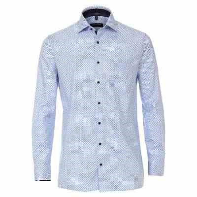 Pánská košile Casa Moda Comfort Fit módní tisk modrá dlouhý rukáv vel. 48 - 56 (3XL - 7XL)