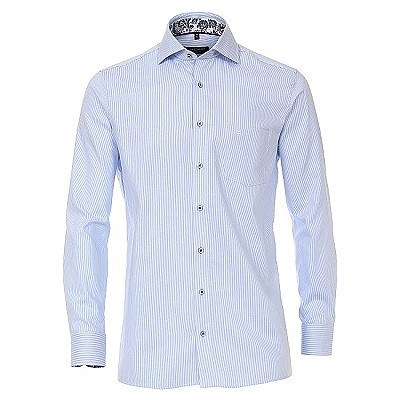 Pánská košile Casa Moda Comfort Fit modrá s proužkem s všitým límcem dlouhý rukáv vel. 48 - 56 (3XL - 7XL)