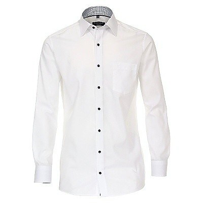 Pánská košile Casa Moda Comfort Fit popelínová bílá dlouhý rukáv vel. 48 - 56 (3XL - 7XL)
