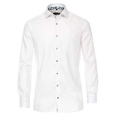 Pánská košile Casa Moda Comfort Fit dobby bílá dlouhý rukáv vel. 48 - 56 (3XL - 7XL)